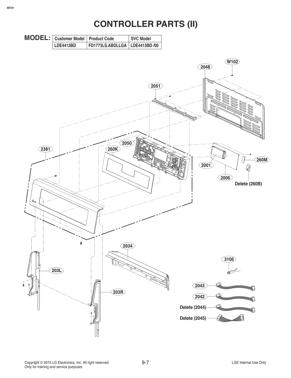 Controller Parts 2 Diagram and Parts List for FD1773LS AS2LLGA LG Range