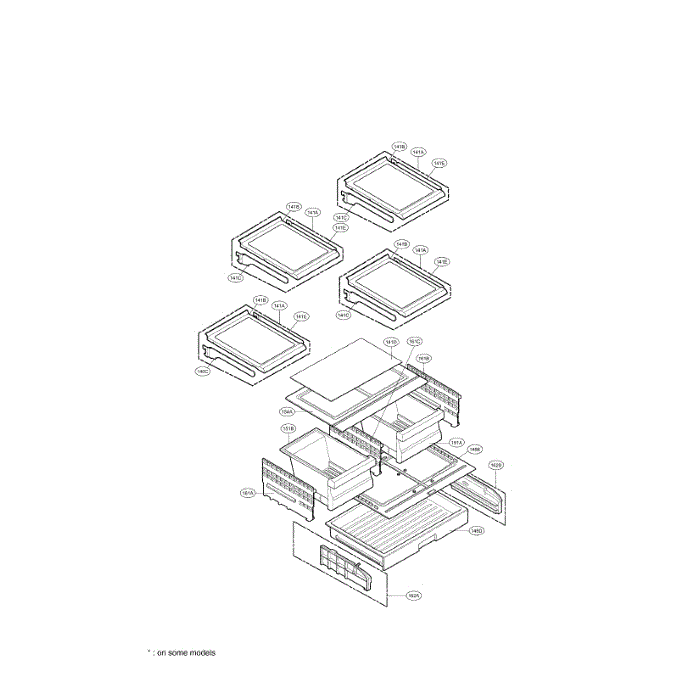 Refrigerator Diagram and Parts List for LFX25961ST 00 LG Refrigerator