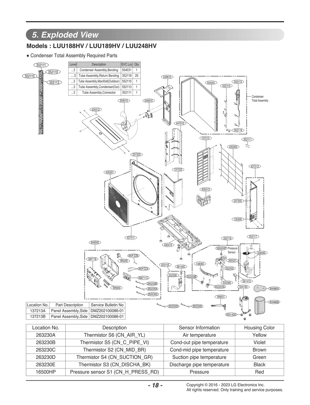 Diagram 1 Diagram and Parts List for LUU189HV EWGBEUS LG Air Conditioner