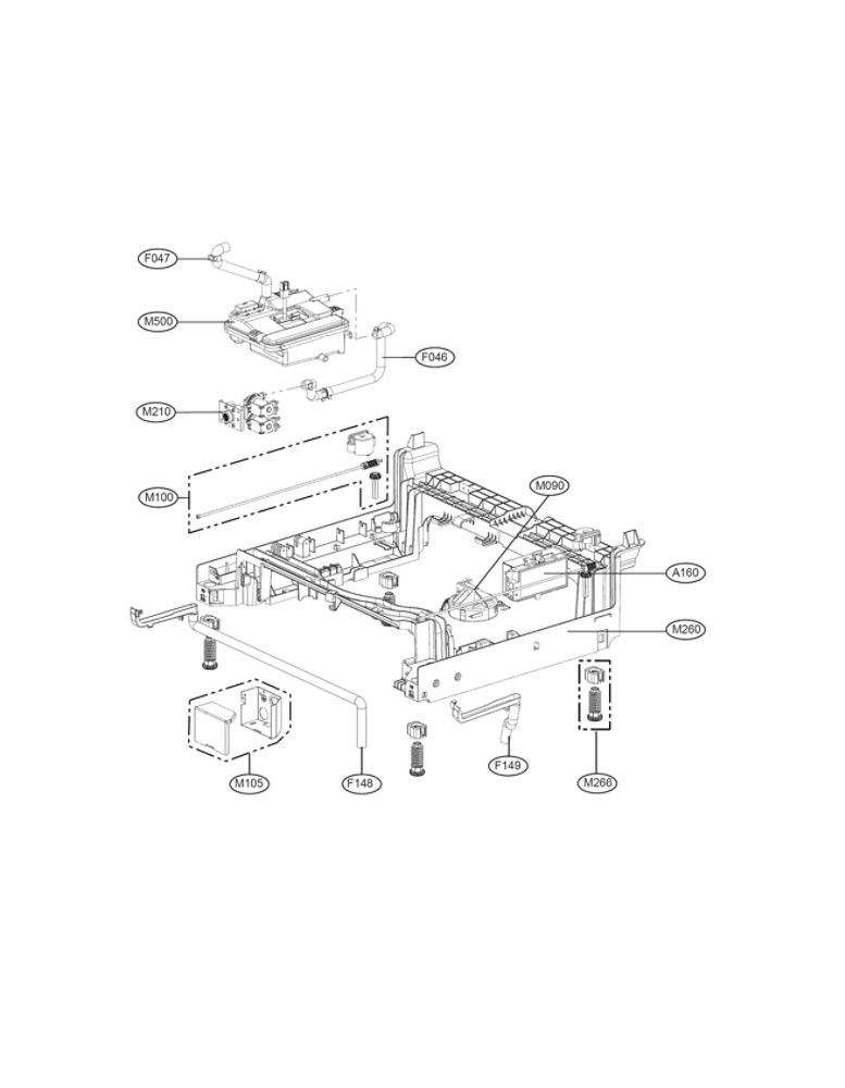 Base Assembly Parts Diagram and Parts List for LDT9965BD 00 LG Dishwasher