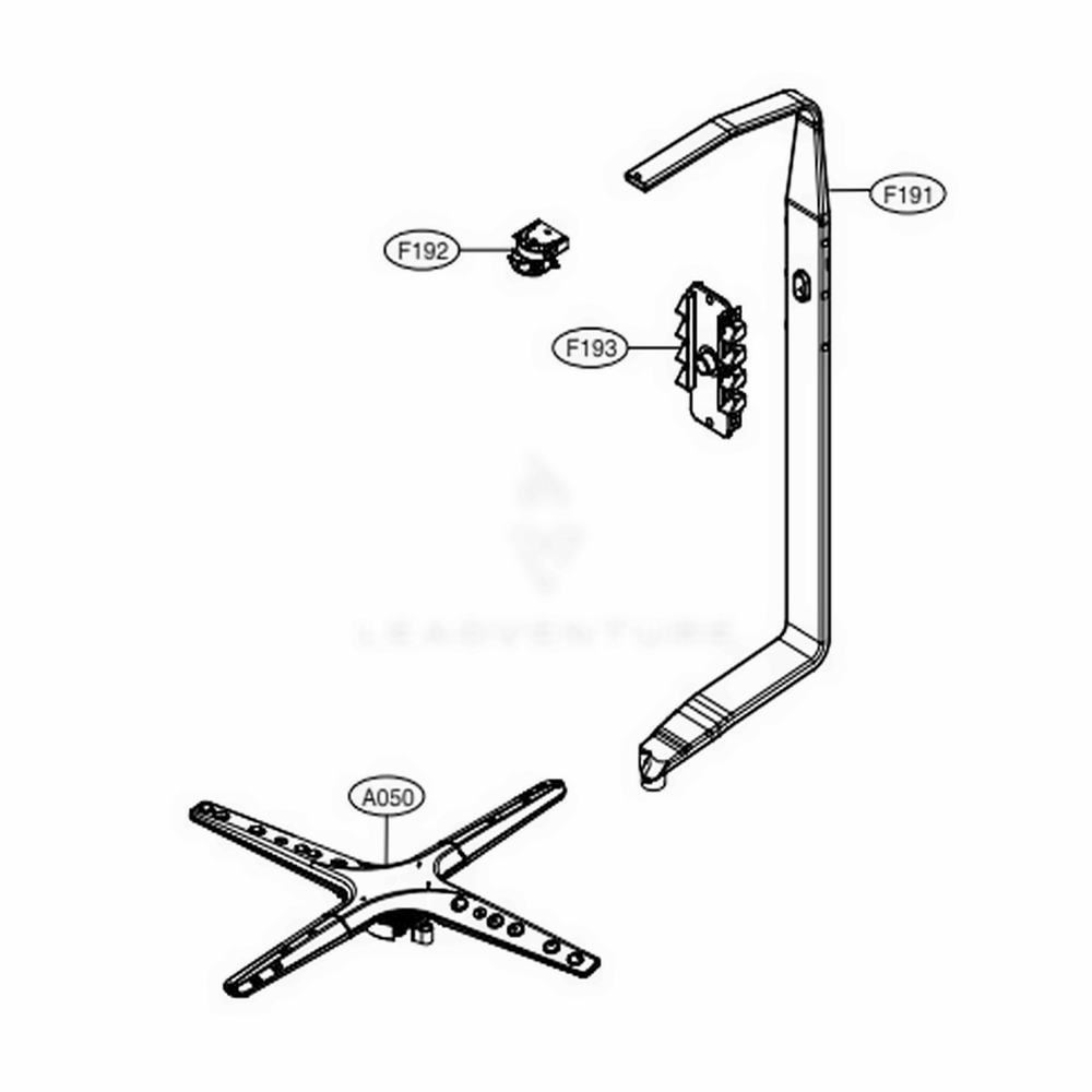 Water Guide Assembly Diagram and Parts List for LDP6810SS ASSESNA LG Dishwasher