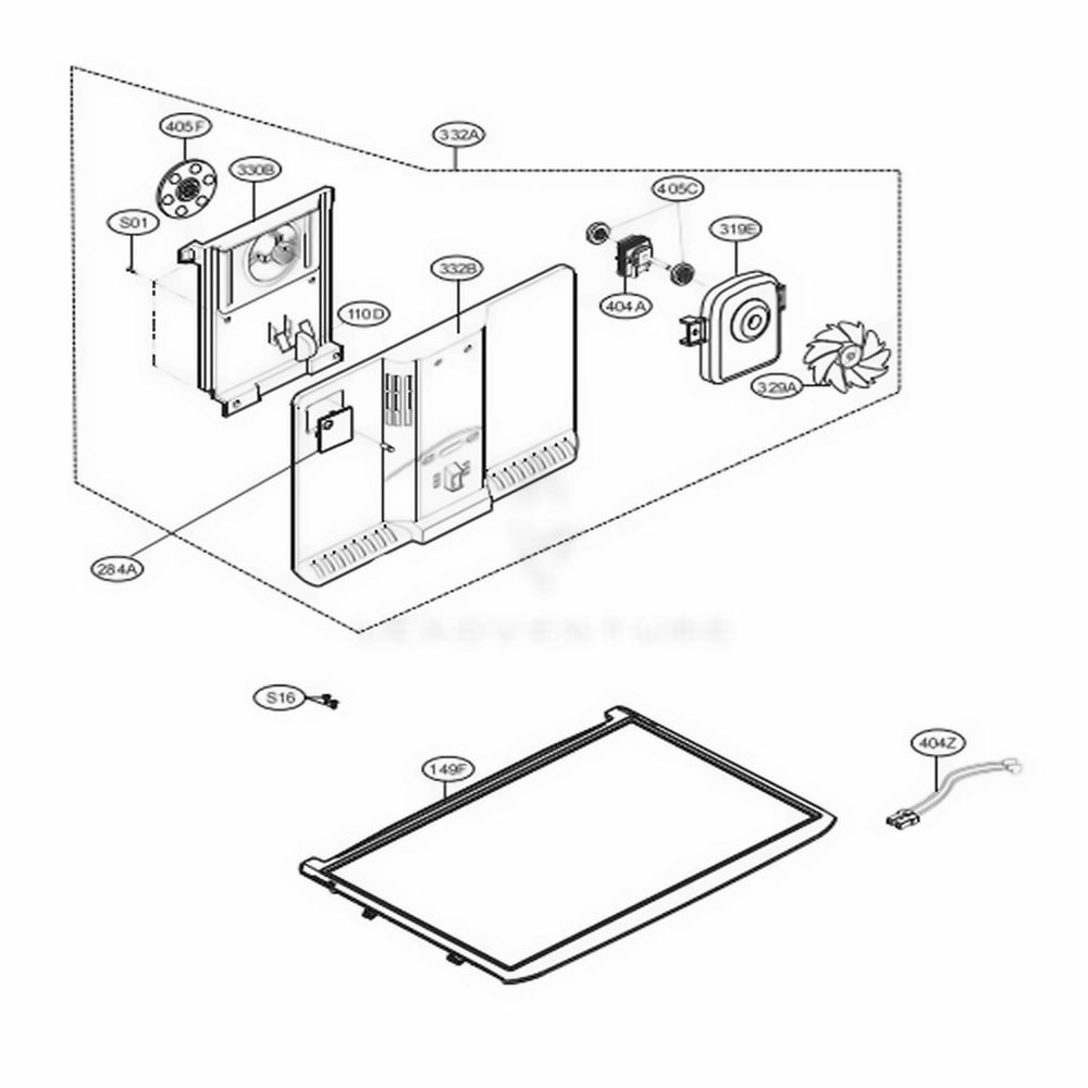Freezer Parts Diagram and Parts List for 78033 ASTCSE0 LG Refrigerator