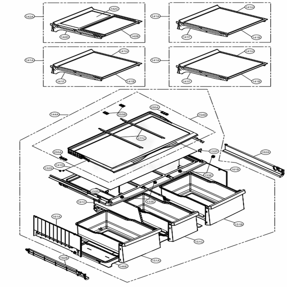 Refrigerator Parts Diagram and Parts List for LMXS30746S ASTCNA0 LG Refrigerator