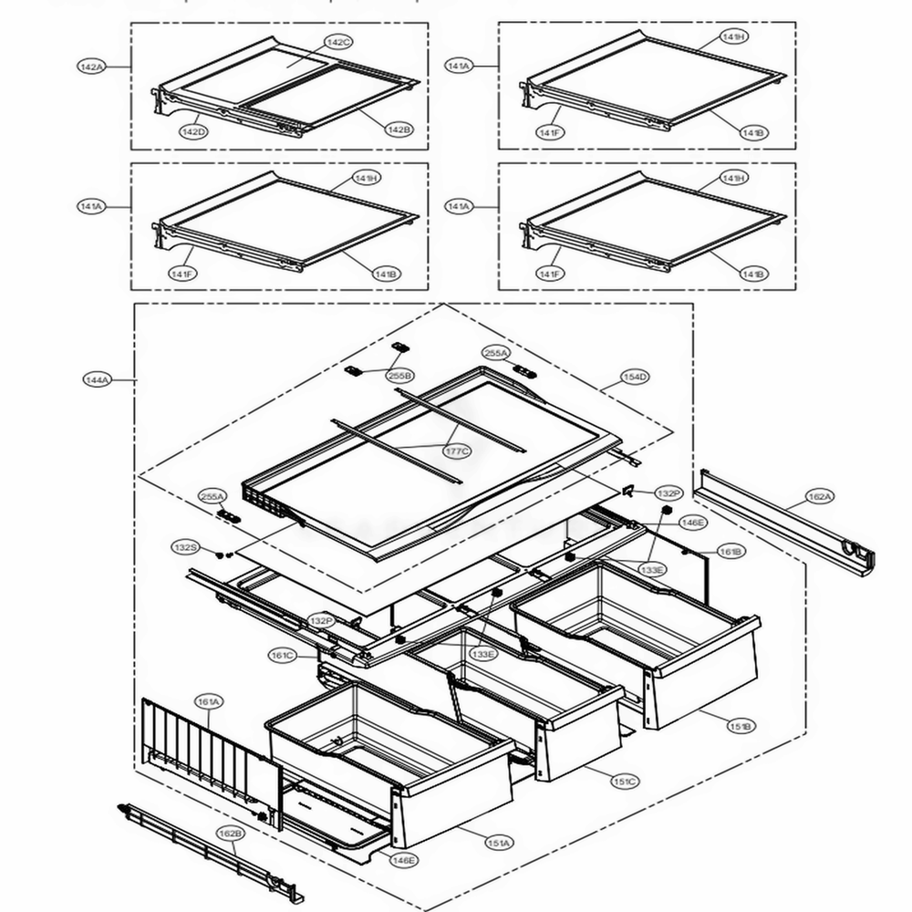 Refrigerator Parts Diagram and Parts List for LMXS30796S ASTCNA0 LG Refrigerator