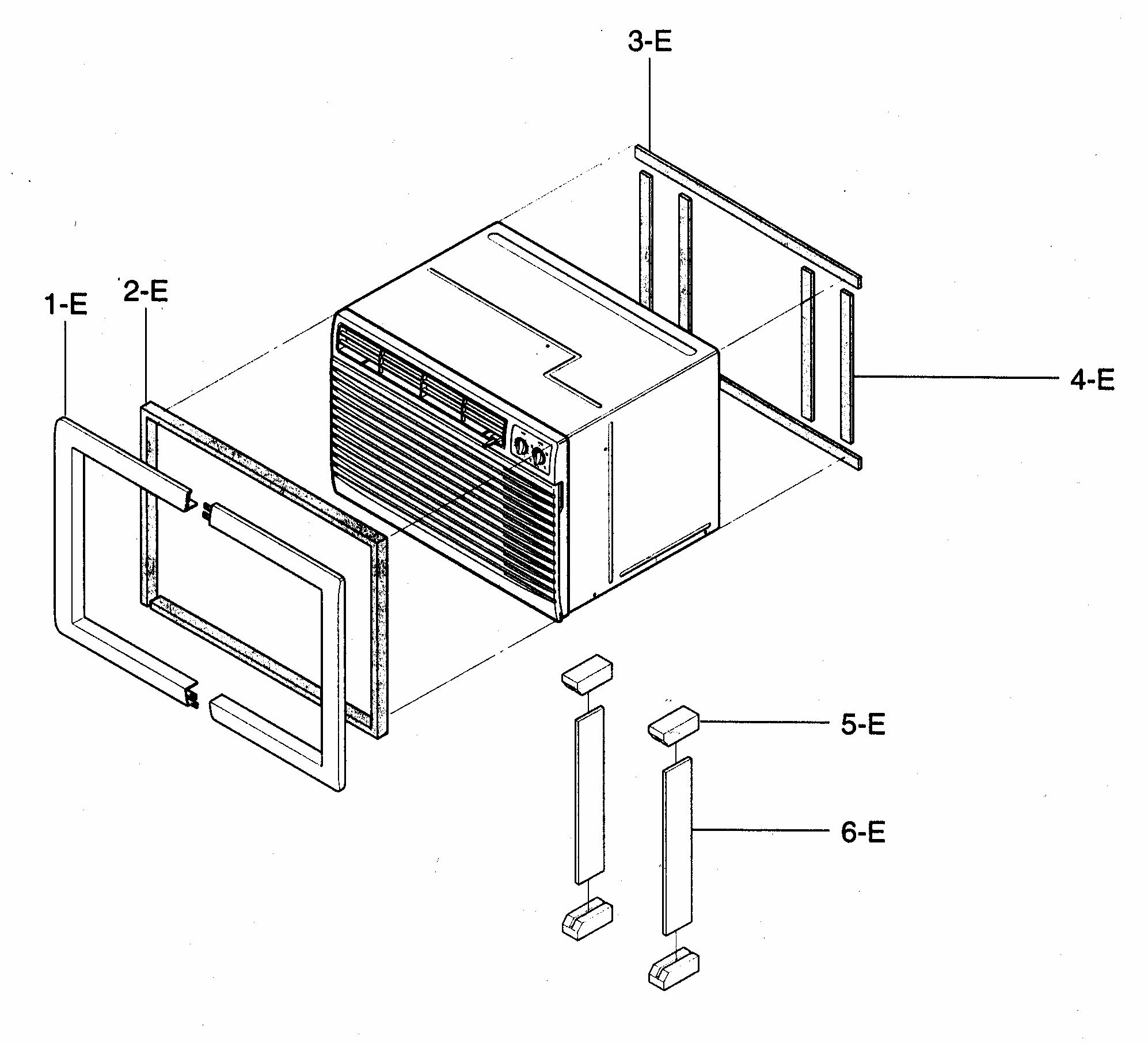 Installation Kit Assy Diagram and Parts List for 58072093200  Kenmore Air Conditioner