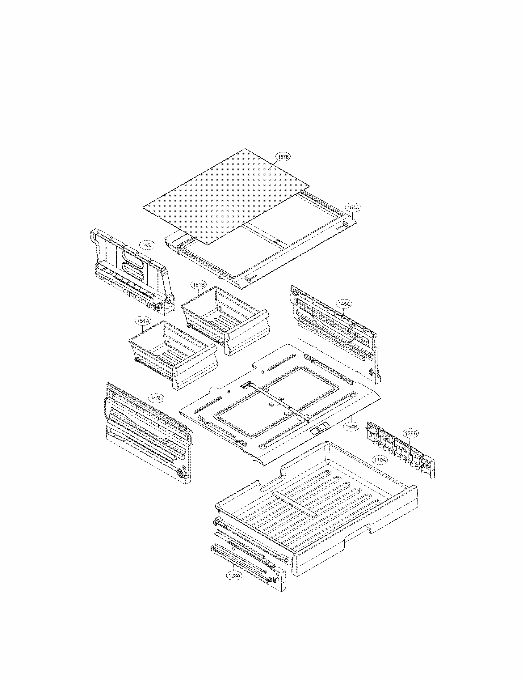 Refrigerator Parts (pantry) Diagram and Parts List for 79571304012  Kenmore Refrigerator