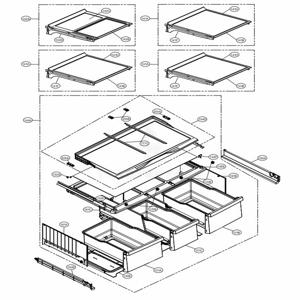 Refrigerator Parts Diagram and Parts List for LMXS30796D ASBCNA0 LG Refrigerator