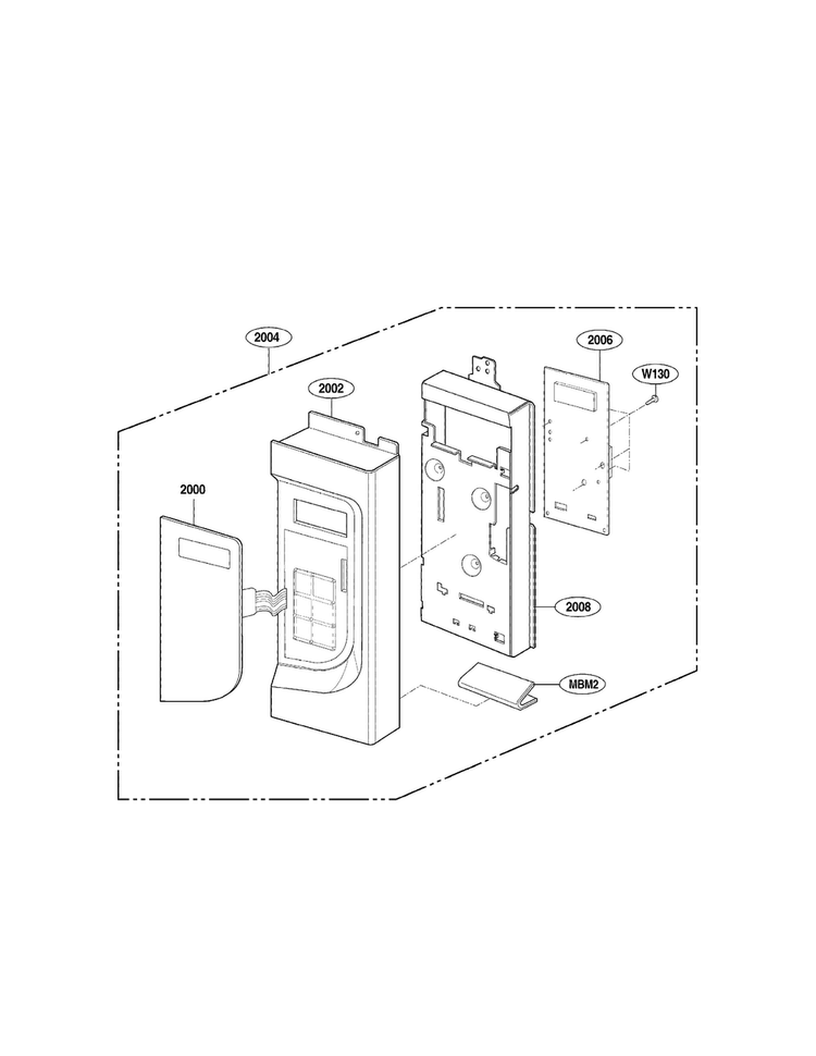 Controller Parts Diagram and Parts List for LMV2073BB 01 LG Microwave