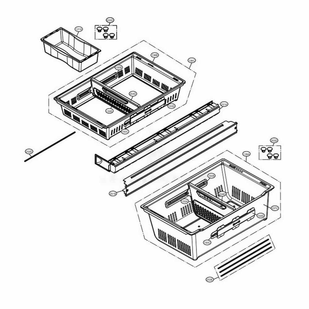 Freezer Parts Diagram and Parts List for LMX30995ST ASTCNA1 LG Refrigerator