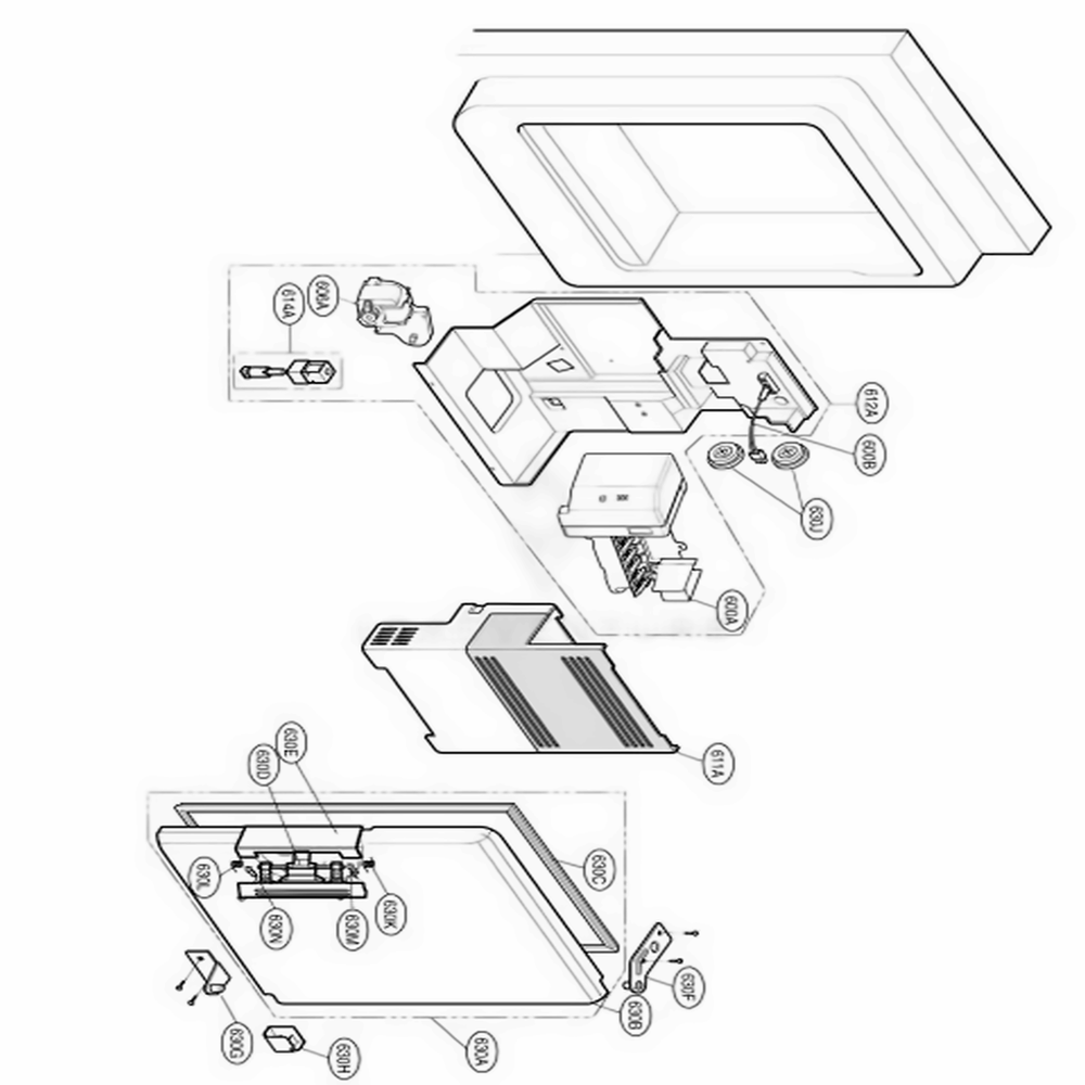 Ice Maker And Ice Bin Parts Diagram and Parts List for 79763 AST3SEC LG Refrigerator