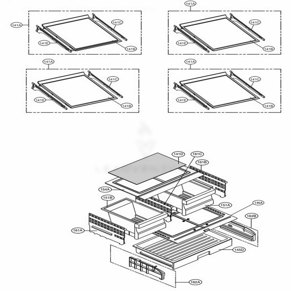 Refrigerator Parts Diagram and Parts List for LFXS27466S ASTCNA0 LG Refrigerator