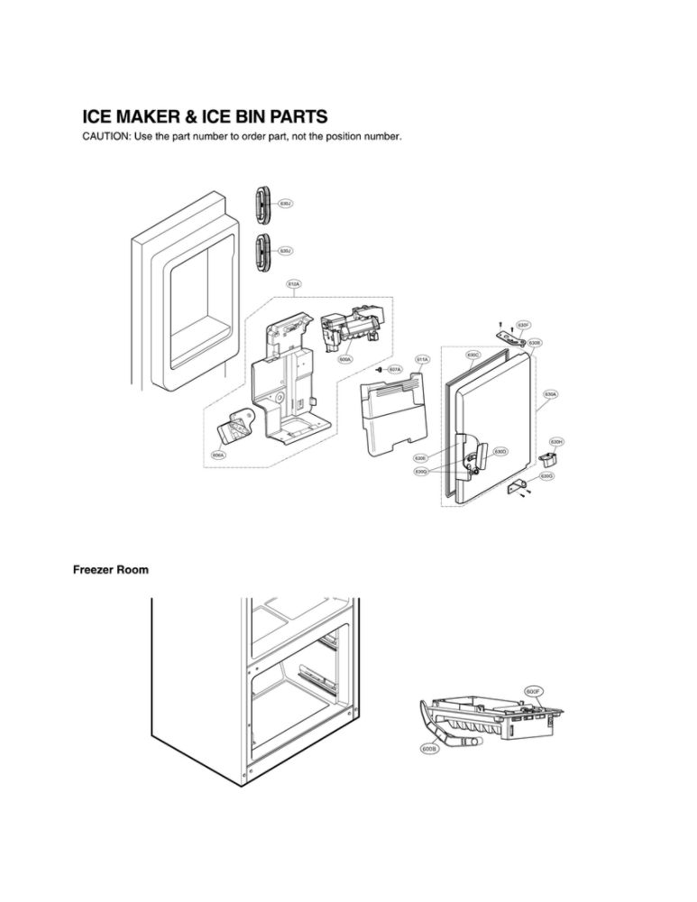 Ice Maker And Ice Bin Parts Diagram and Parts List for LFX29945ST 02 LG Refrigerator