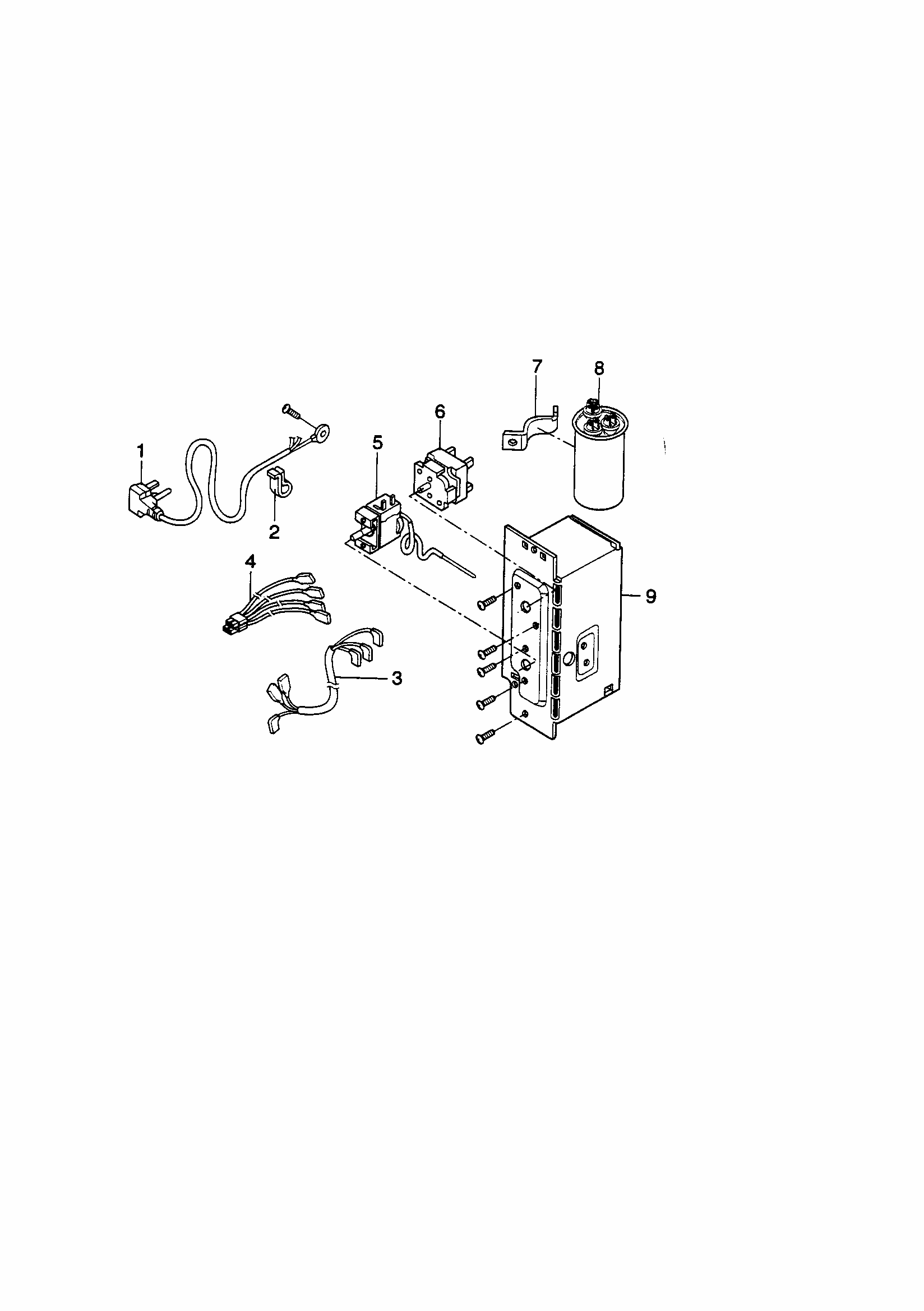 Control Box Assembly Diagram and Parts List for 58079053890  Kenmore Air Conditioner