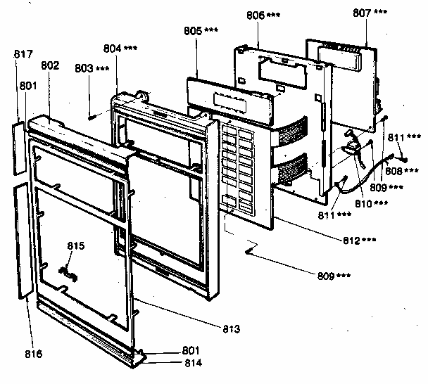 Control Panel Parts Diagram and Parts List for 7218815180  Kenmore Microwave