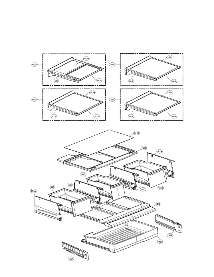 Refrigerator Parts Diagram and Parts List for LFX31945ST 01 LG Refrigerator