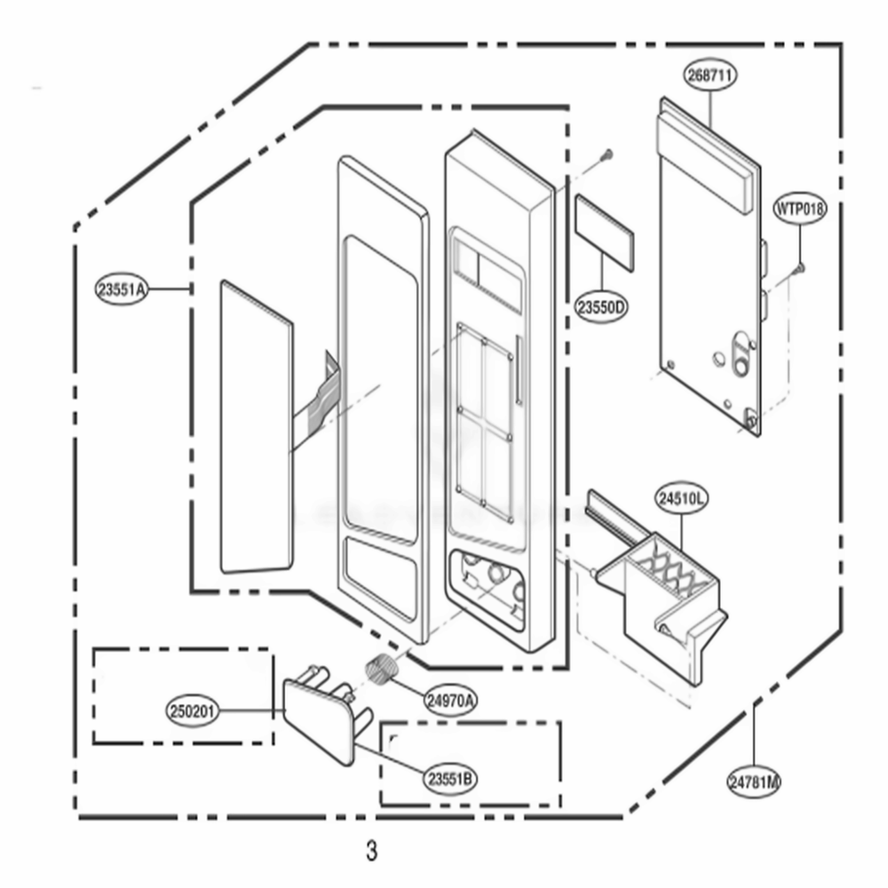 Control Panel Parts Diagram and Parts List for KCMS145KBU ABLEKAD LG Range
