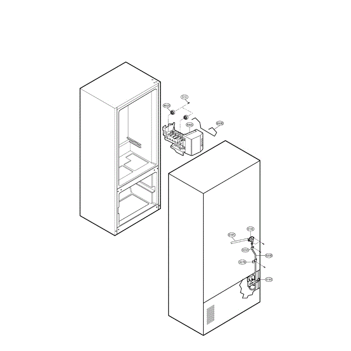 Water And Ice Maker Diagram and Parts List for LFC25770ST 00 LG Refrigerator