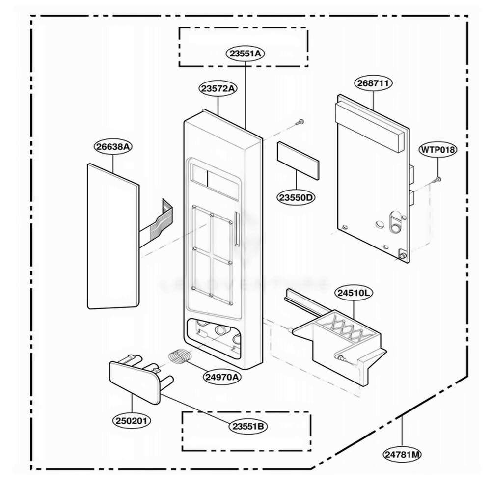Control Panel Parts Diagram and Parts List for GLMB186KS AMWEGEU LG Range