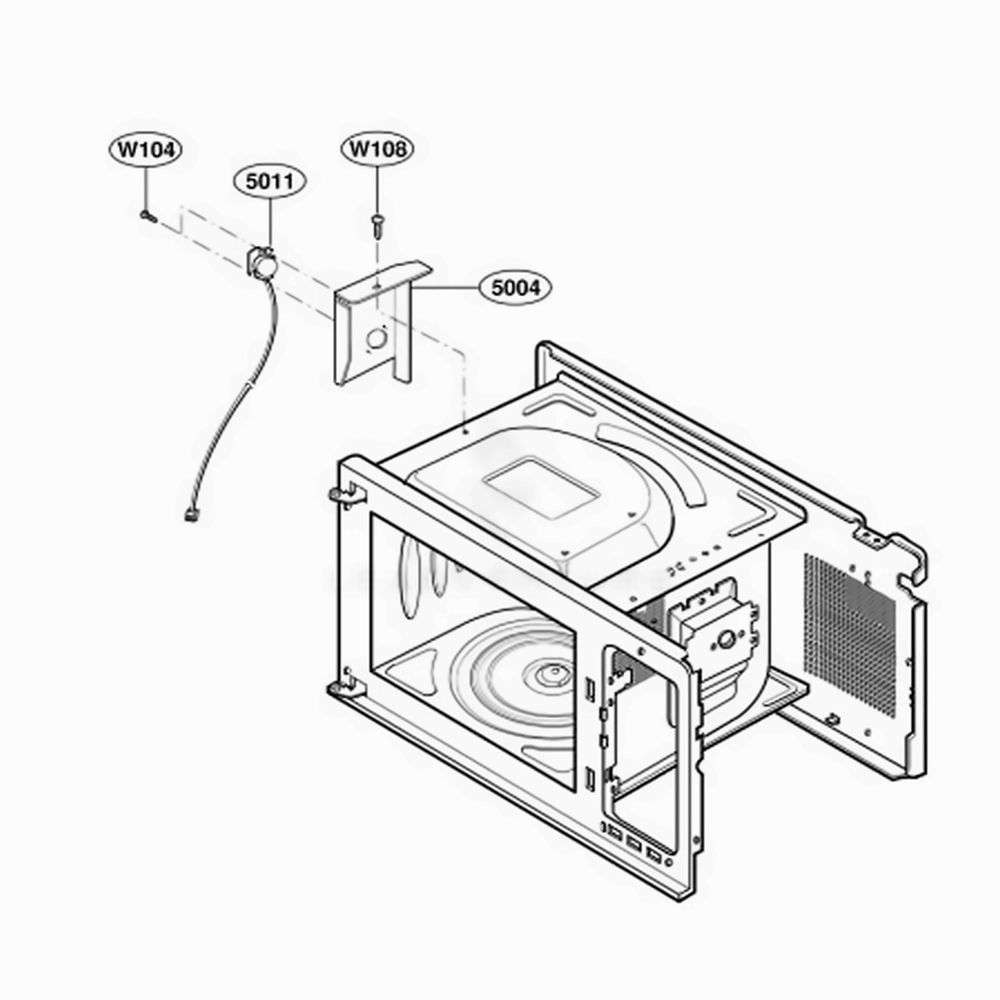 Sensor Parts Diagram and Parts List for 63992 AW1ESEA LG Wall Oven
