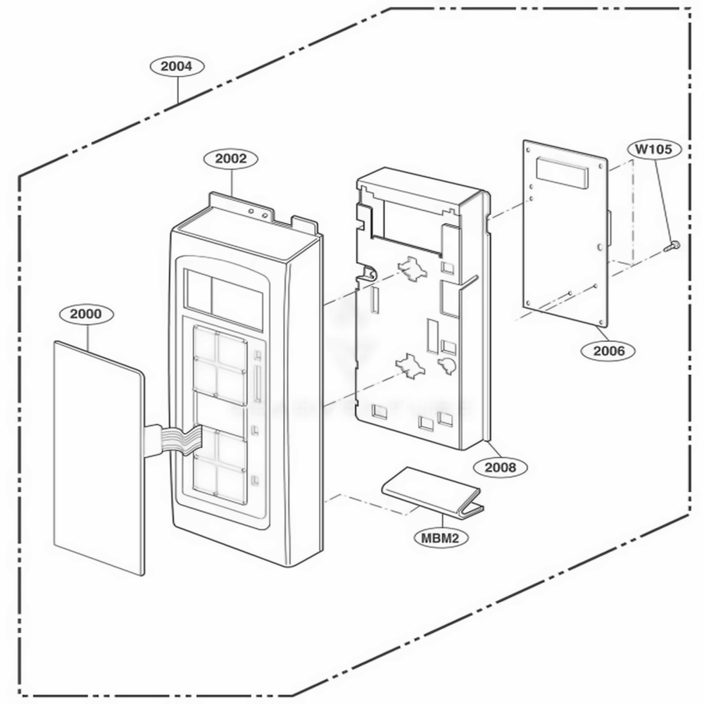 Controller Parts Diagram and Parts List for LMV1825SW AWHELGA LG Range