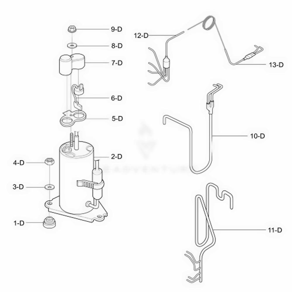 Compressor Parts Diagram and Parts List for 35909 AWYASRC LG Air Conditioner