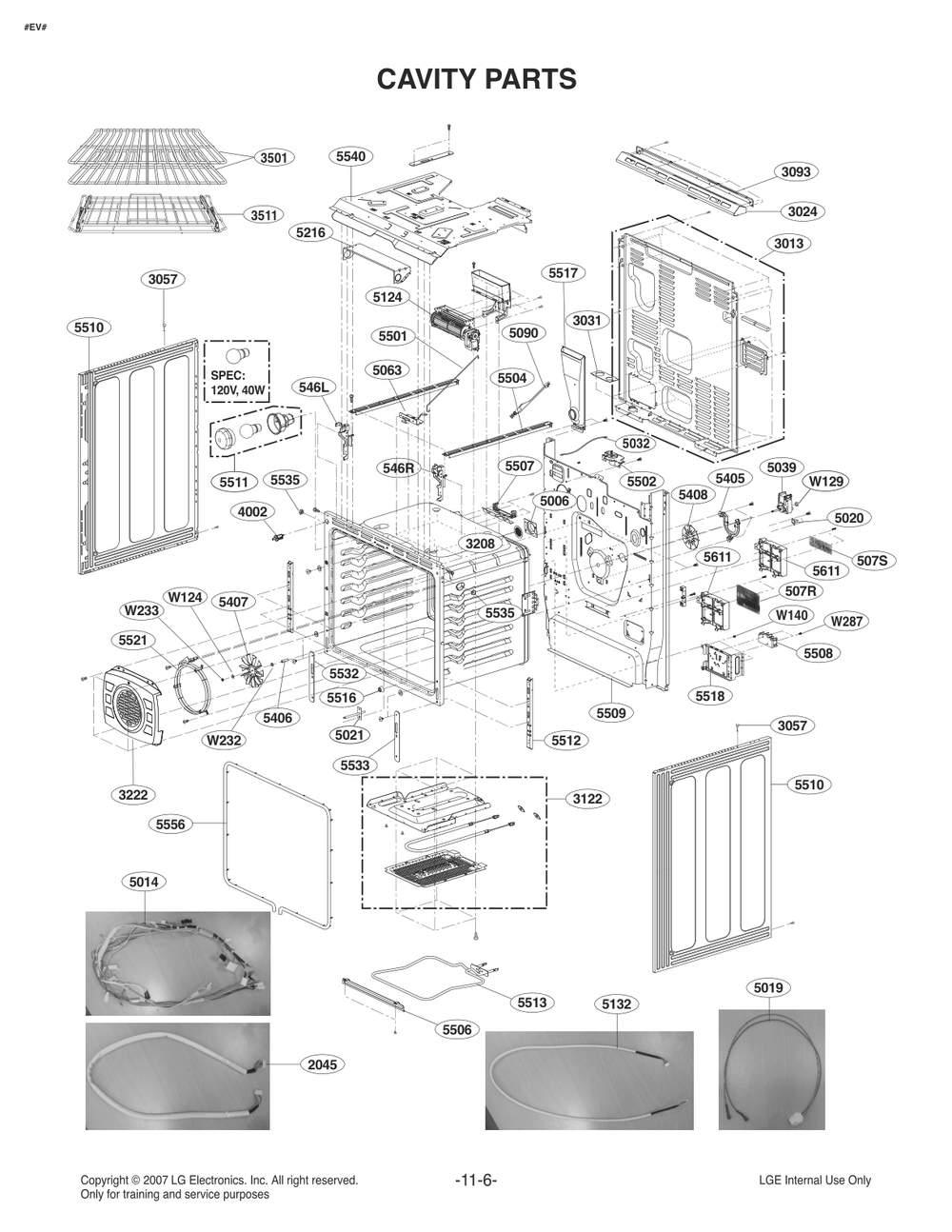 Cavity Parts Diagram and Parts List for FS1787US AB6LSTD LG Range