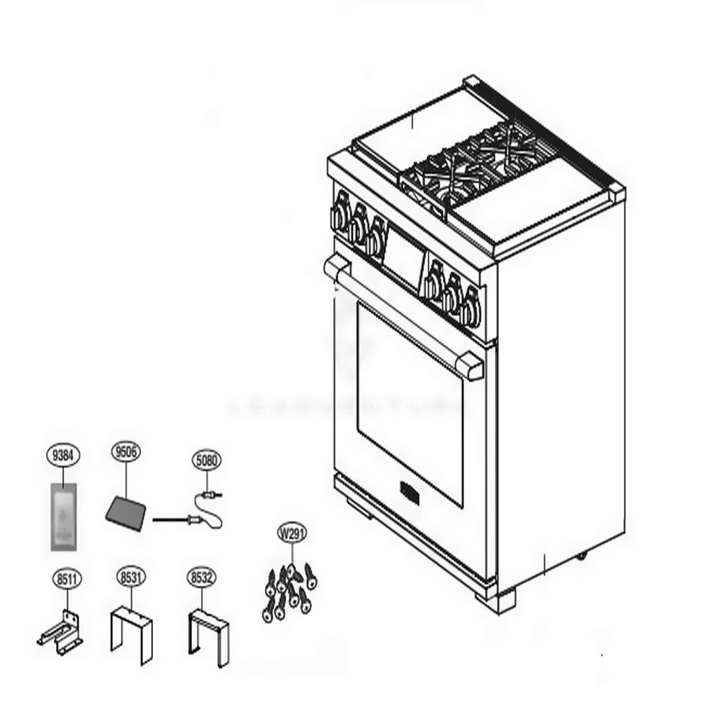 Main Diagram and Parts List for SKSDR360SIS ASTLSGN LG Range