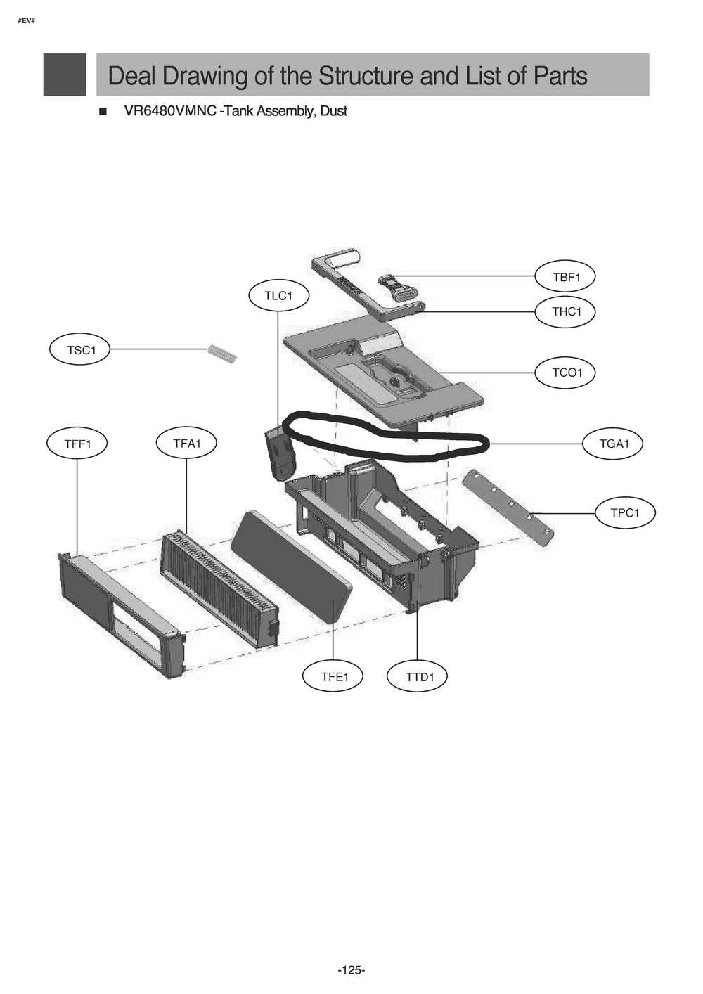 Diagram 7 Diagram and Parts List for VR6480VMNC AMGELGA LG Robotic Vacuum