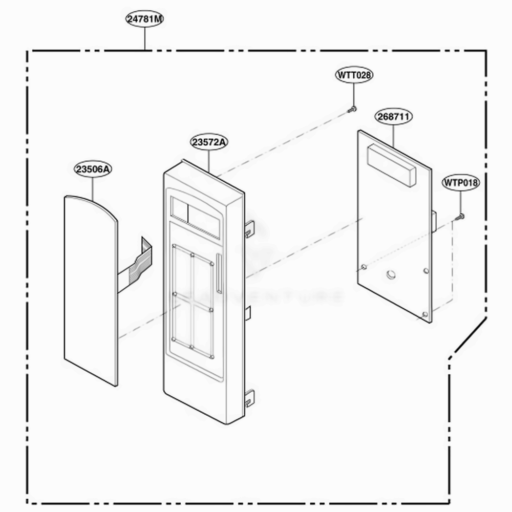 Controller Parts Diagram and Parts List for MA825W CWHEGSE LG Wall Oven