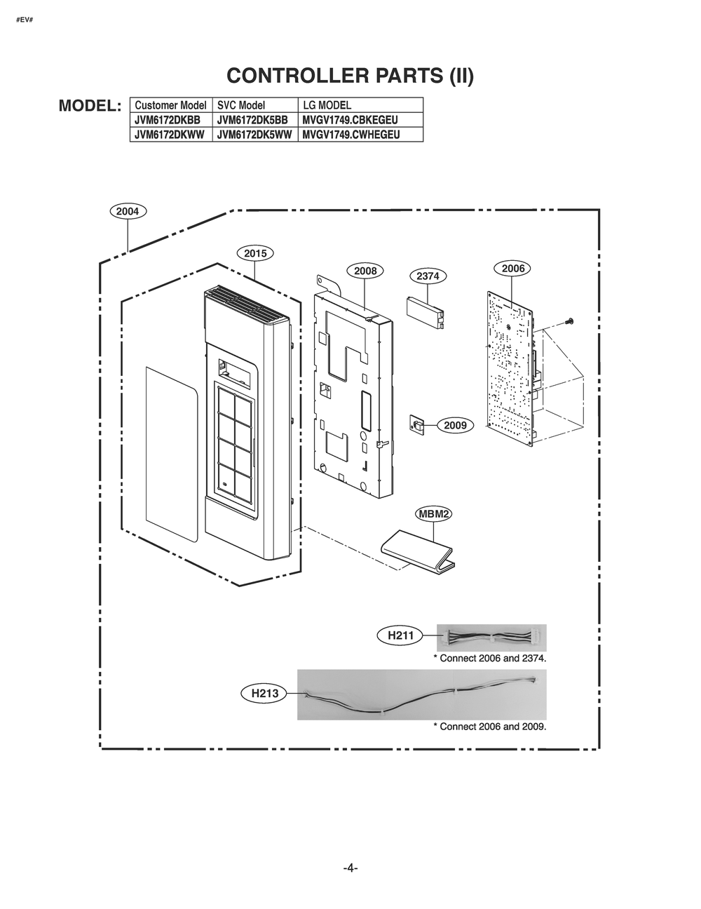 Controller Parts 2 Diagram and Parts List for JVM6172SKSS CS1EGEU LG Microwave Oven Combo