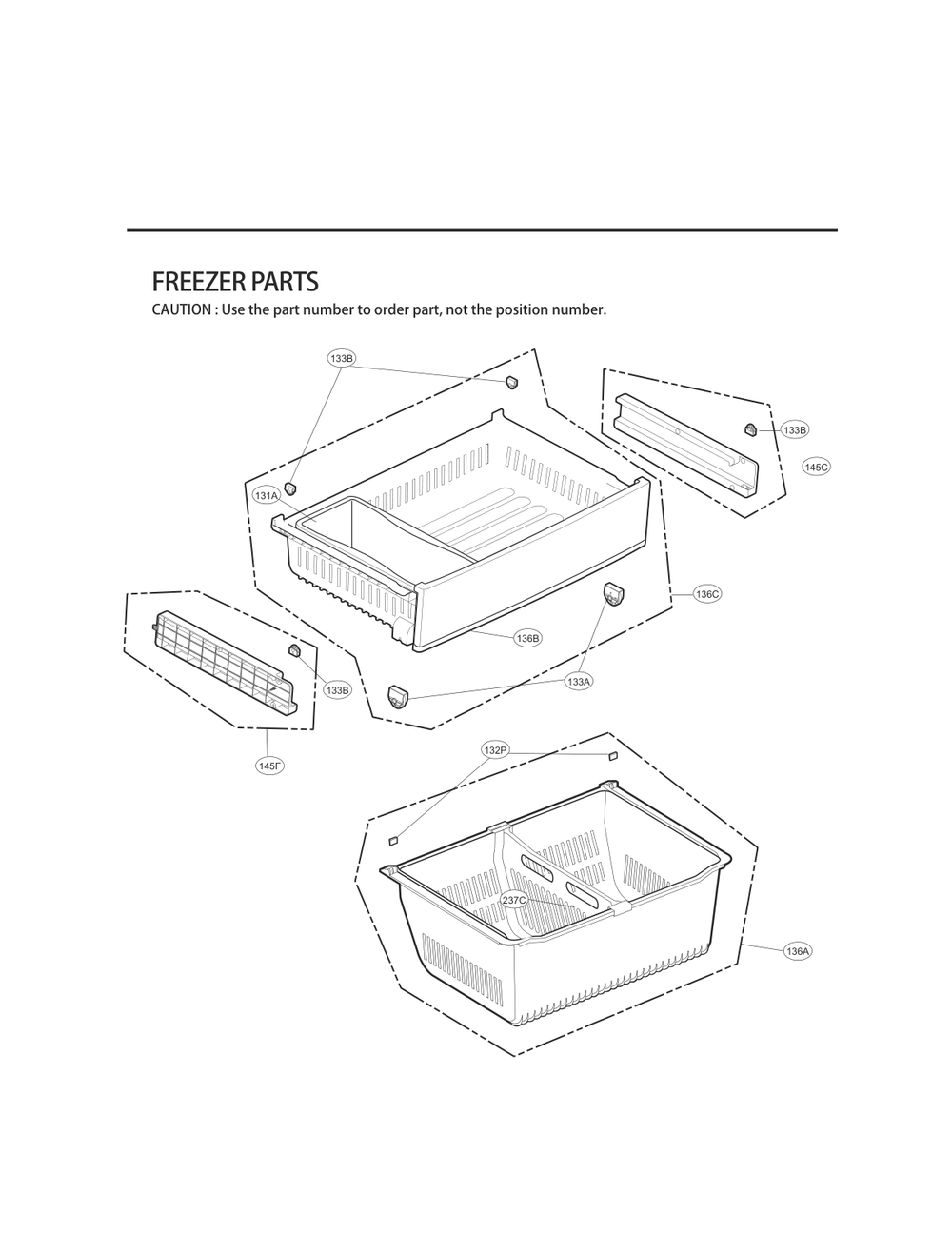 Freezer Parts Diagram and Parts List for GC-B288GSNP ASTCNA3 LG Refrigerator