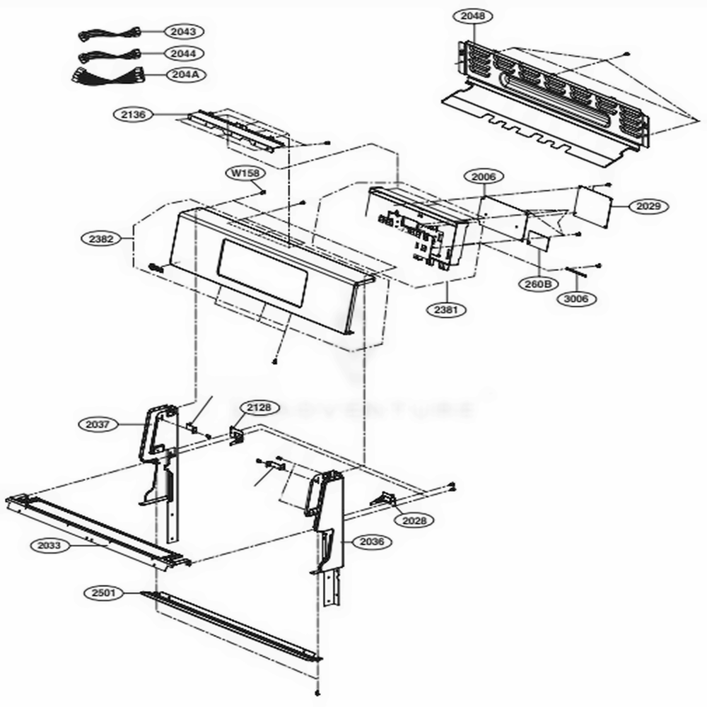 Controller Parts Diagram and Parts List for LRG3193BD FBDELGA LG Range