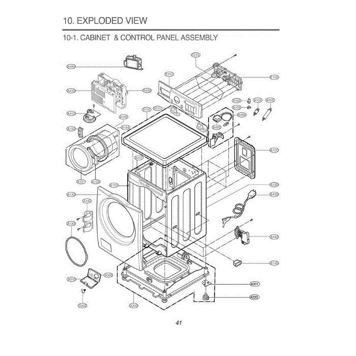 Section 1 Diagram and Parts List for WM2677HSM ATTEEUS LG Washer
