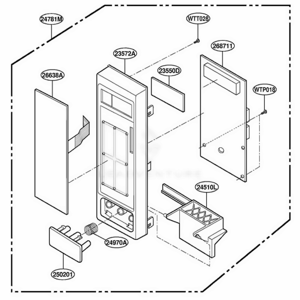 Controller Parts Diagram and Parts List for JES1133WD CMWEGEU LG Wall Oven