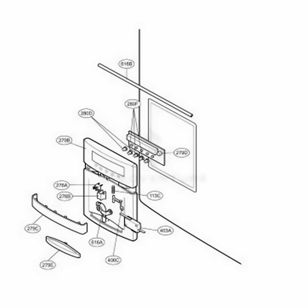 Dispenser Parts Diagram and Parts List for LRFD22850ST ASTCGSZ LG Refrigerator