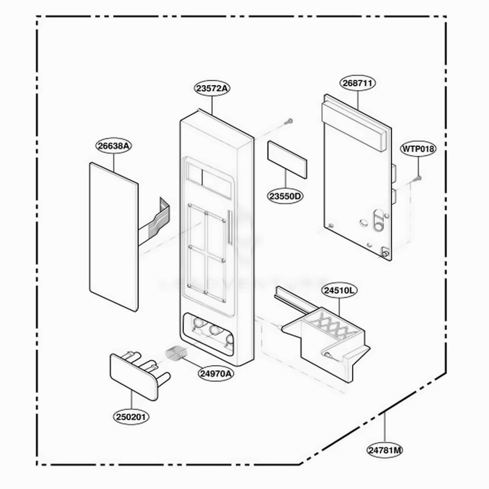Control Panel Parts Diagram and Parts List for JES1855PCH AT7EGEU LG Wall Oven