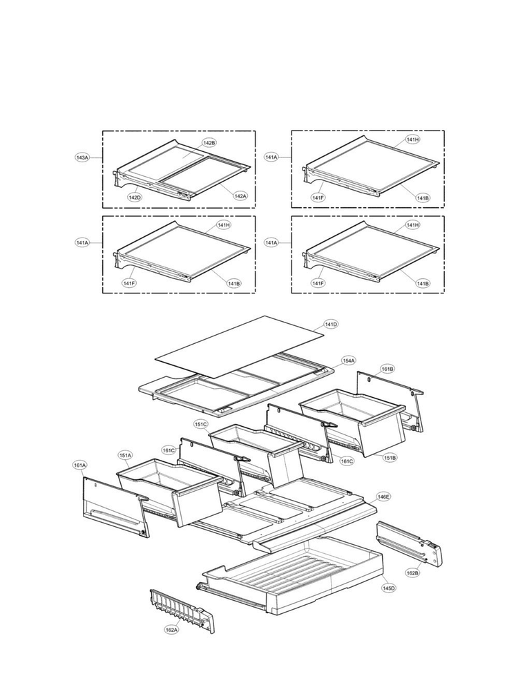 Refrigerator Parts Diagram and Parts List for LFXS29626S 00 LG Refrigerator