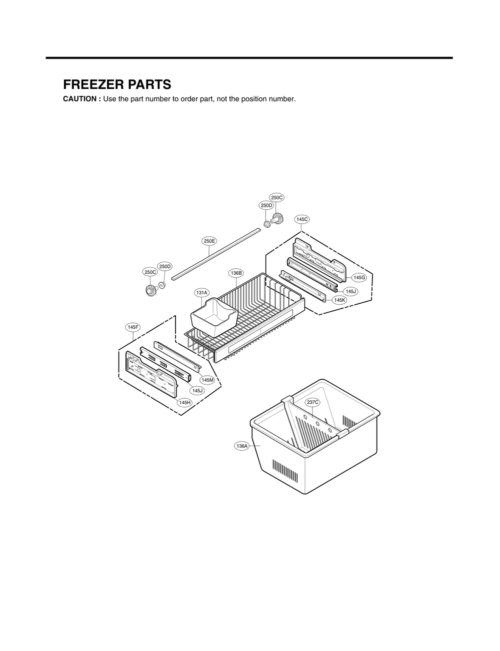 Freezer Parts Diagram and Parts List for GC-L218VSXZ ASTCNA5 LG Refrigerator