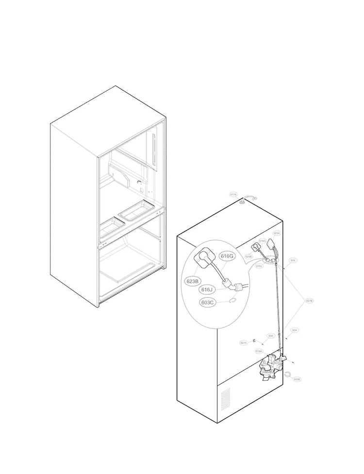 Valve And Water Parts Diagram and Parts List for LFX32945ST  LG Refrigerator