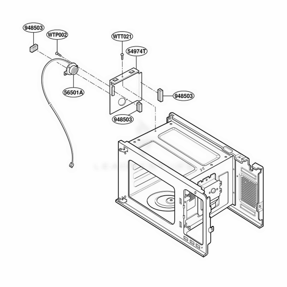 Sensor Parts Diagram and Parts List for MT3135SHB B1EWRP LG Range