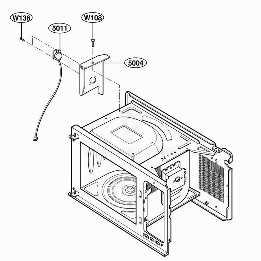 Sensor Parts Diagram and Parts List for 66339 CBKESEA LG Range