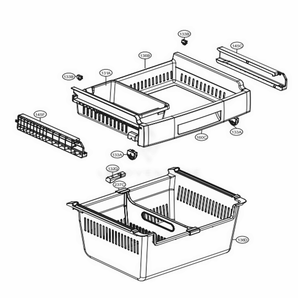 Freezer Parts Diagram and Parts List for LFC22770SW ASWCNA2 LG Refrigerator