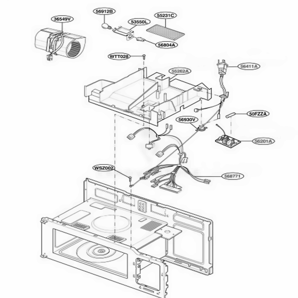 Interior Parts 3 Diagram and Parts List for 79609 KBKESEG LG Range