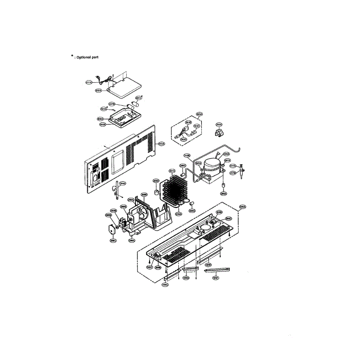 Machine Compartment Diagram and Parts List for LRSPC2331T  LG Refrigerator