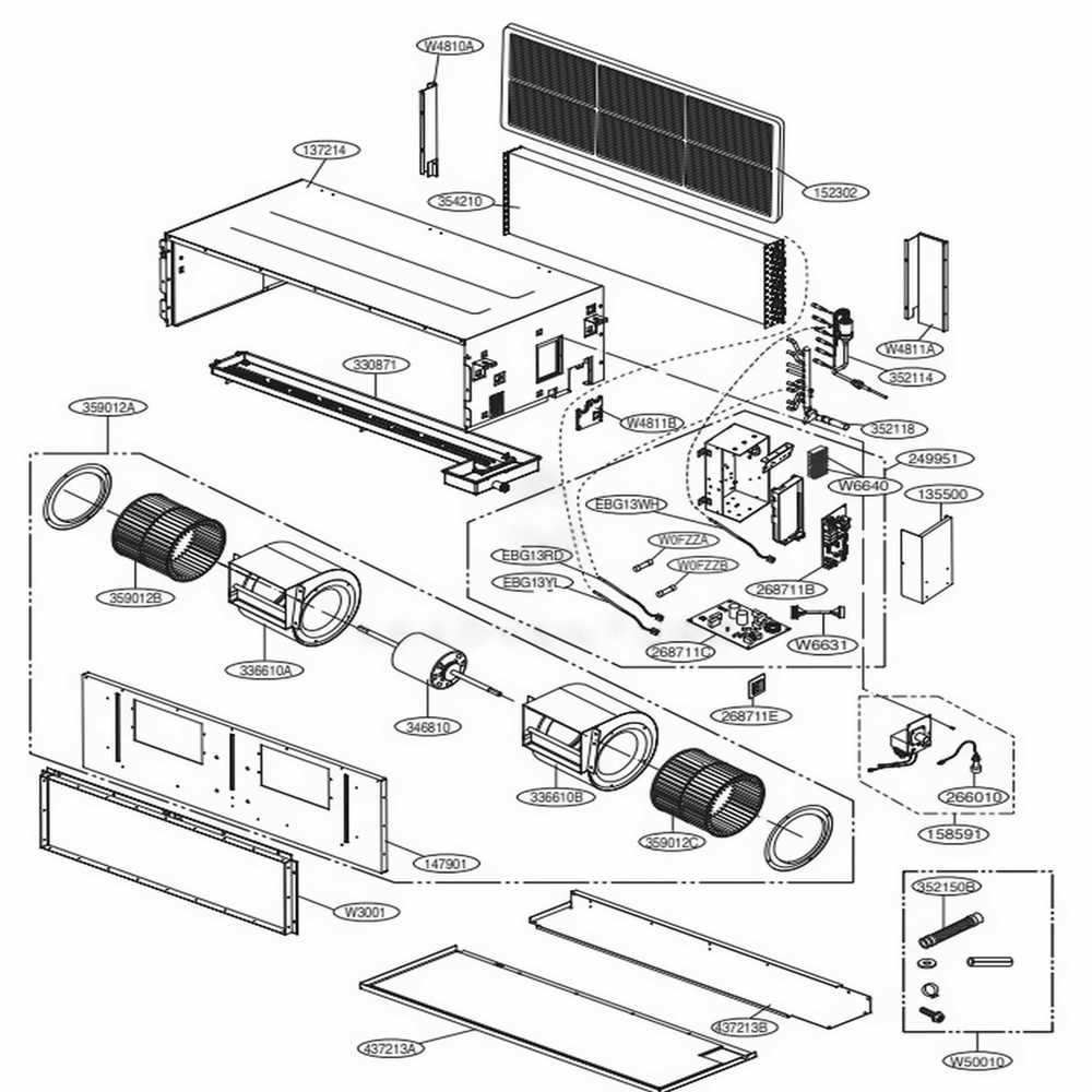 Main Diagram and Parts List for LHN367HV ENWAEUS LG Air Conditioner