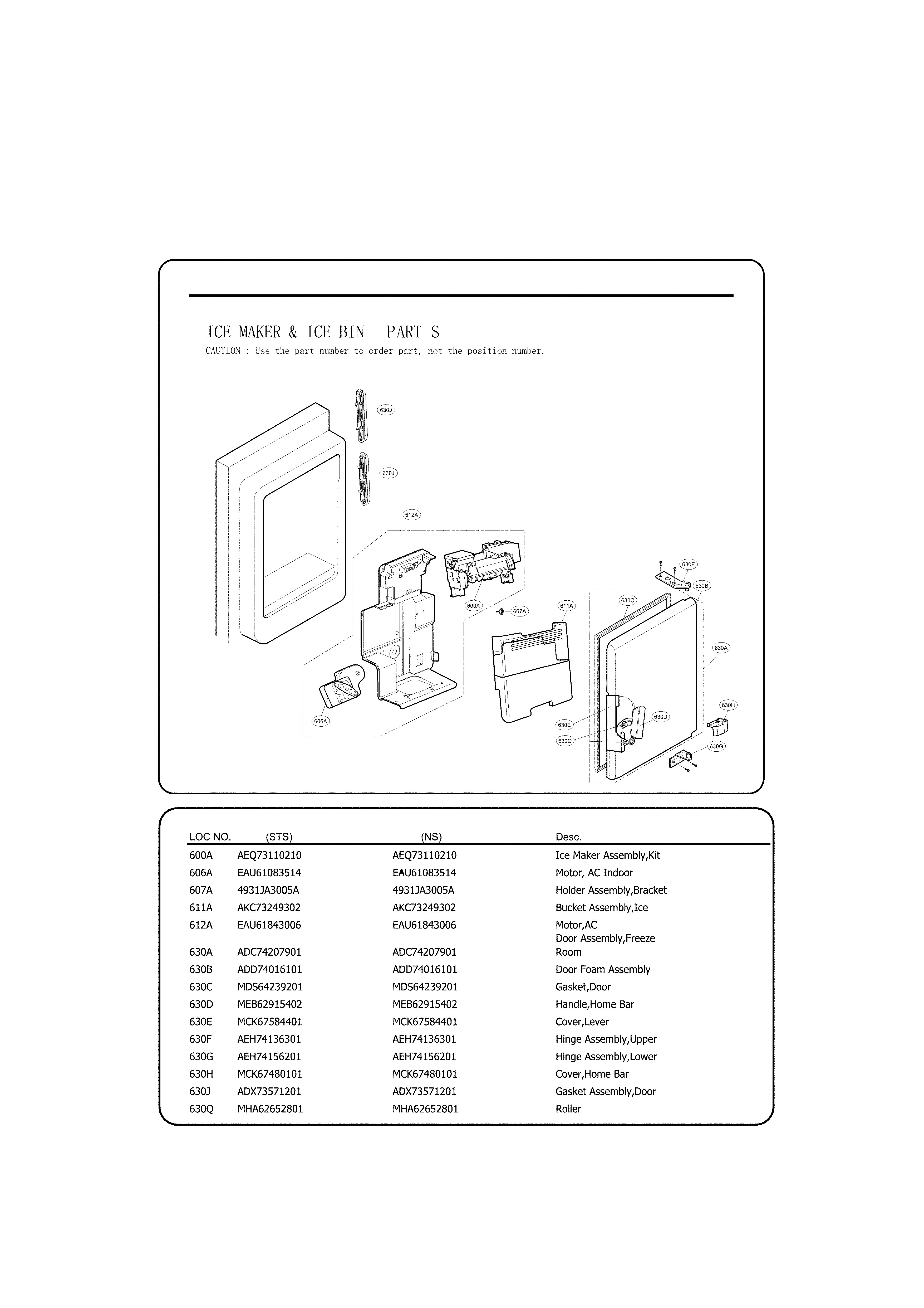 Ice Maker Parts Diagram and Parts List for 79572495610  Kenmore Refrigerator
