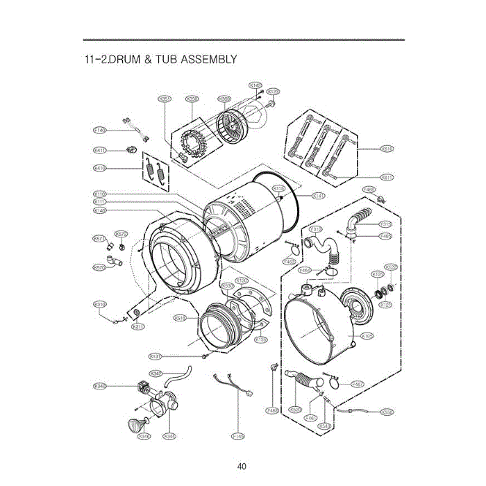 Section 1 Diagram and Parts List for CW2079CWD ABWEEUS LG Washer