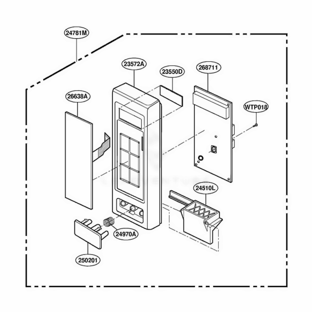 Controller Parts Diagram and Parts List for YMT4140SKQ AW1EWPC LG Wall Oven