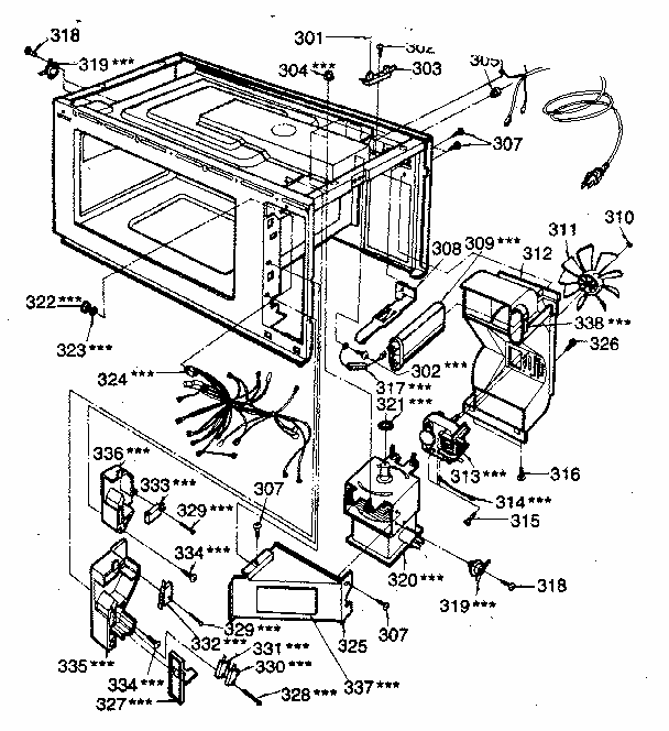 Switches And Microwave Parts Diagram and Parts List for 7218852580  Kenmore Microwave