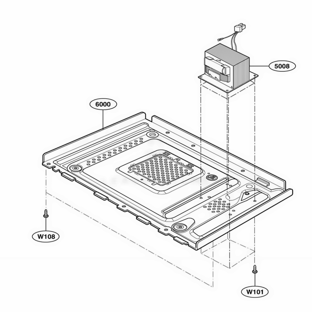 Base Plate Parts Diagram and Parts List for 66222 CW1ESEA LG Refrigerator